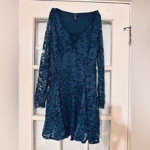 Long sleeved lace cocktail & semi formal dress